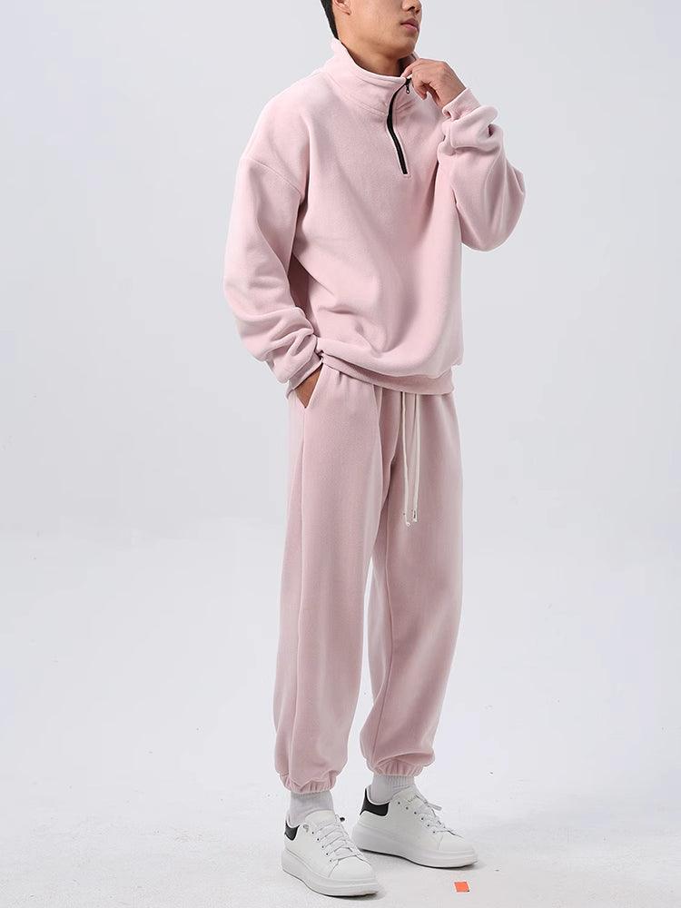 Men’s Wide Loose Fleece Sports Suit Set Sweatshirt,Sweatpants - Ultimate Comfort and Style - MRC STORE