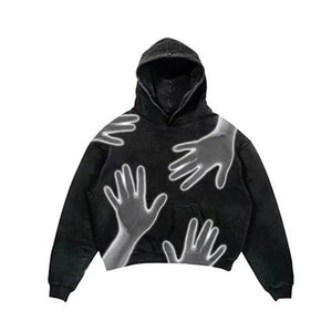 Punk Design Slim Fit Printed Hoodie - MRC STORE