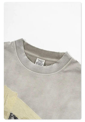 Oversized Washed Letter T-Shirt - MRC STORE