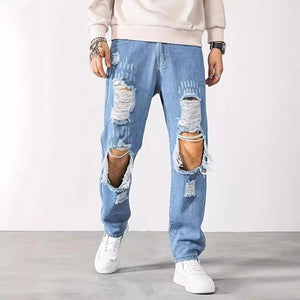Korean Style Ripped Cropped jeans - MRC STORE