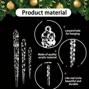 Acrylic Christmas Tree Crystal Decorations – Set of 30 Festive Pieces - MRC STORE