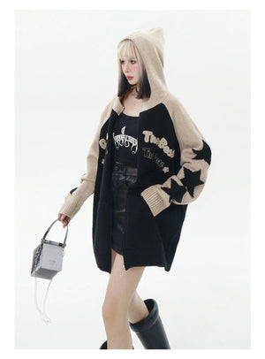 Loose Hooded Zip Cardigan - MRC STORE