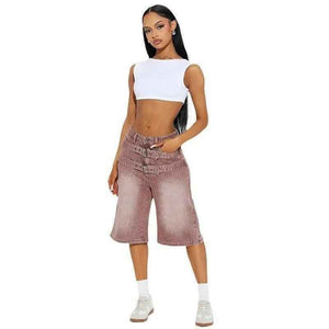 Adjustable Double-Belt Jeans