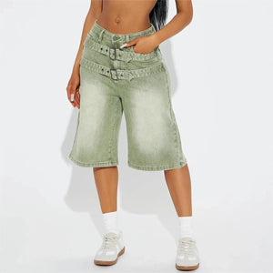 Adjustable Double-Belt Jeans - MRC STORE