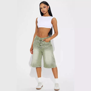 Adjustable Double-Belt Jeans - MRC STORE