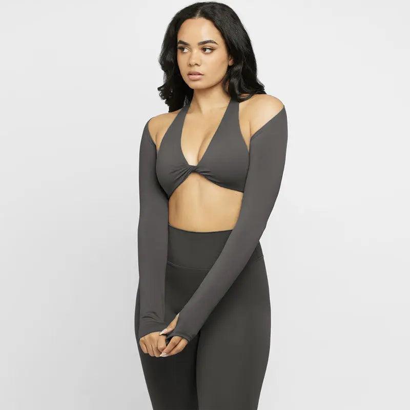 Long Sleeve Shawl Trousers Three-Piece Set - MRC STORE