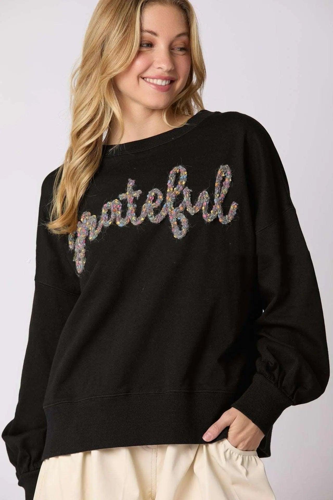 Alphabet Embroidery Sweater - MRC STORE
