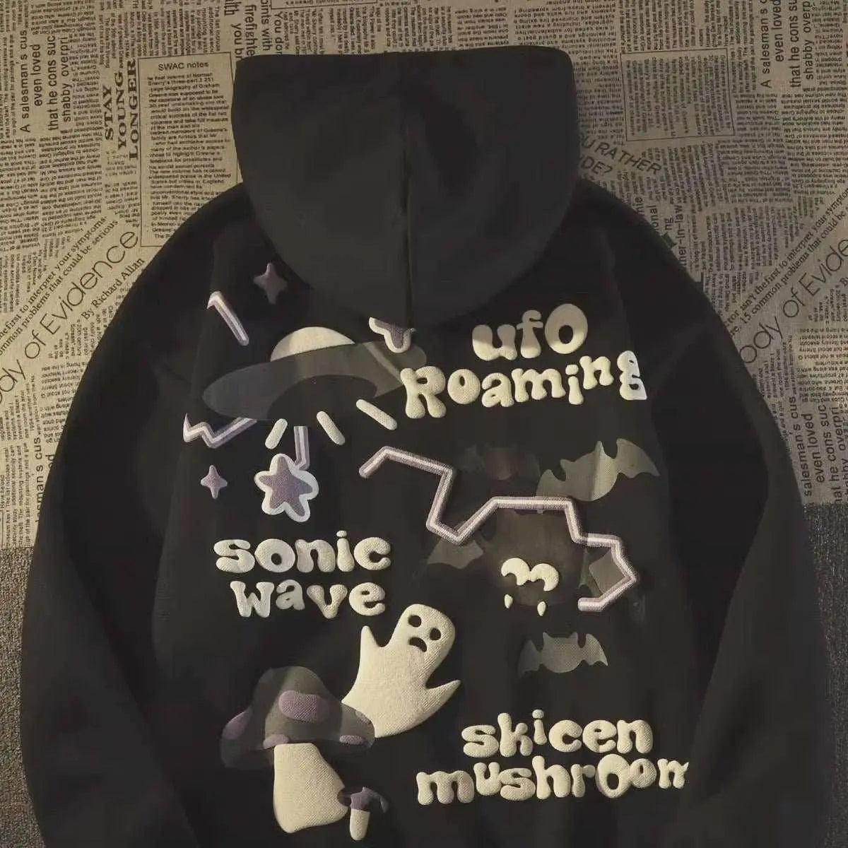 American 3D Bat Ghost Hooded Sweater - MRC STORE