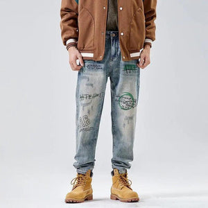 American Print Loose Jeans - MRC STORE
