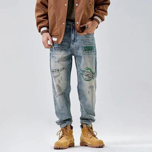 American Print Loose Jeans - MRC STORE