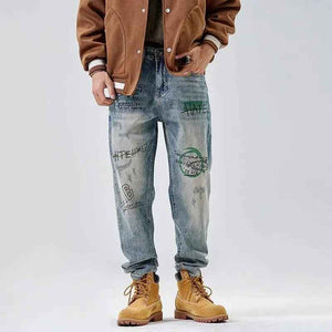 American Print Loose Jeans