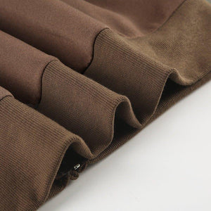 American Retro Fur Collar Hooded Zipper Sweatshirt for Women - Street Hipster Style in Brown - MRC STORE