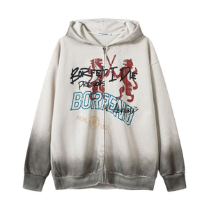 American Retro Graffiti Zipper Hoodie Cardigan – Trendy Comfort for Every Occasion - MRC STORE