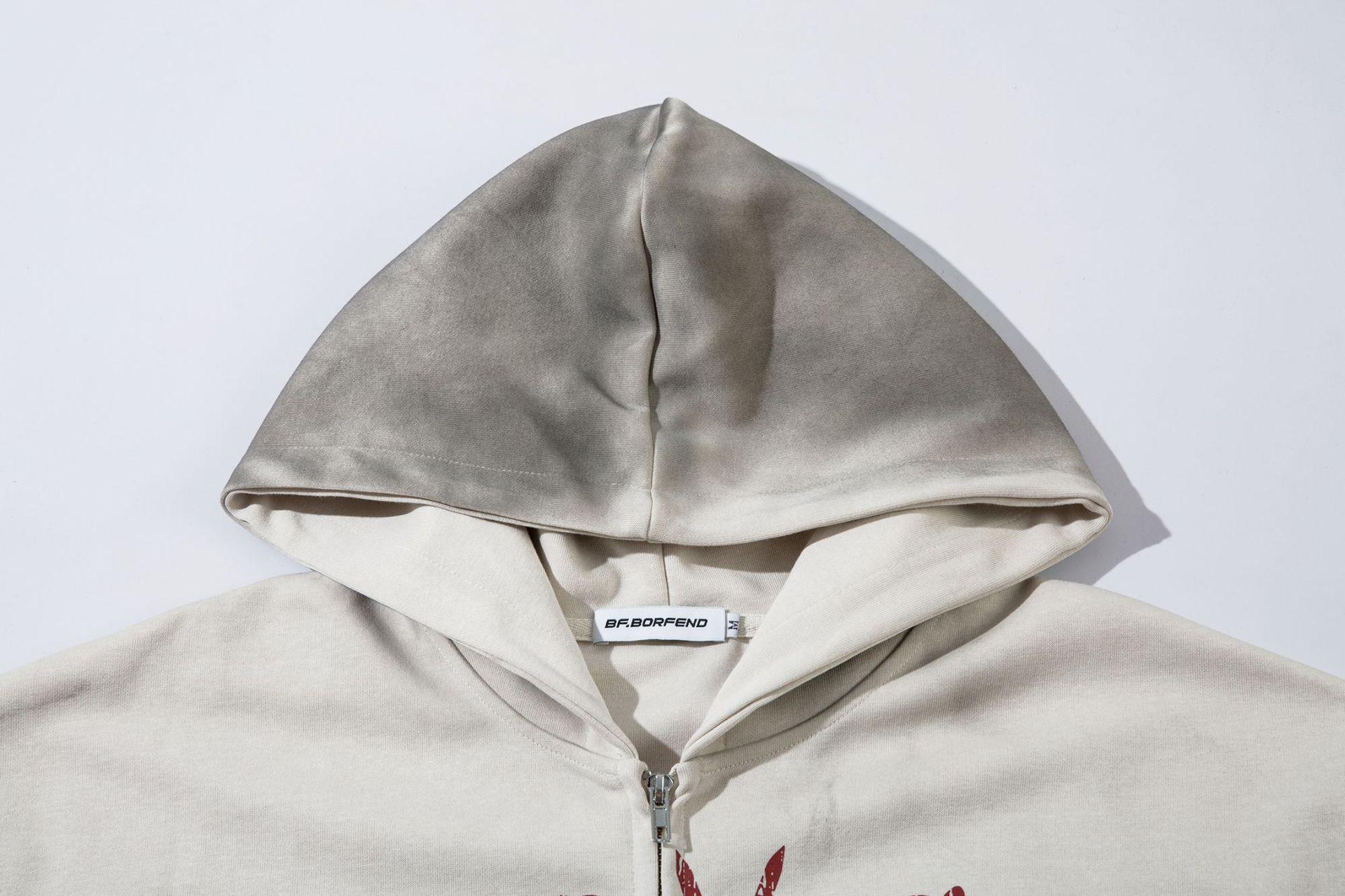 American Retro Graffiti Zipper Hoodie Cardigan – Trendy Comfort for Every Occasion - MRC STORE