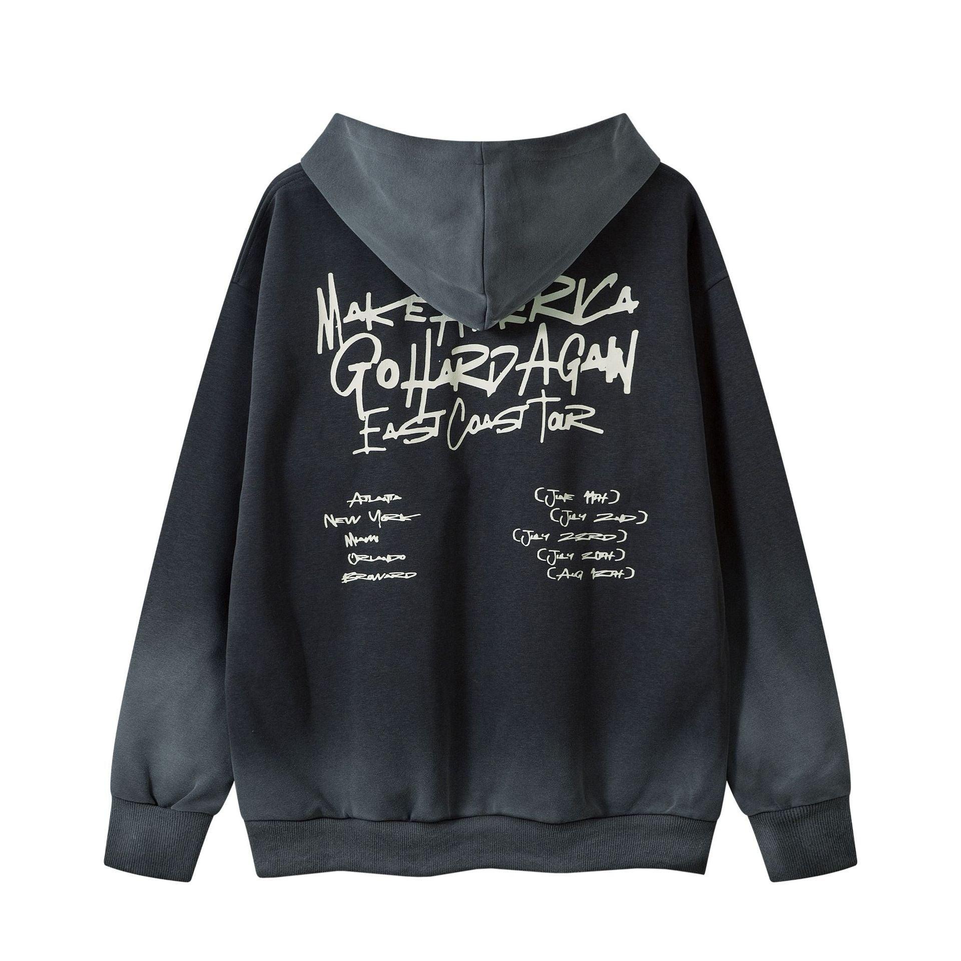 American Retro Graffiti Zipper Hoodie Cardigan – Trendy Comfort for Every Occasion - MRC STORE