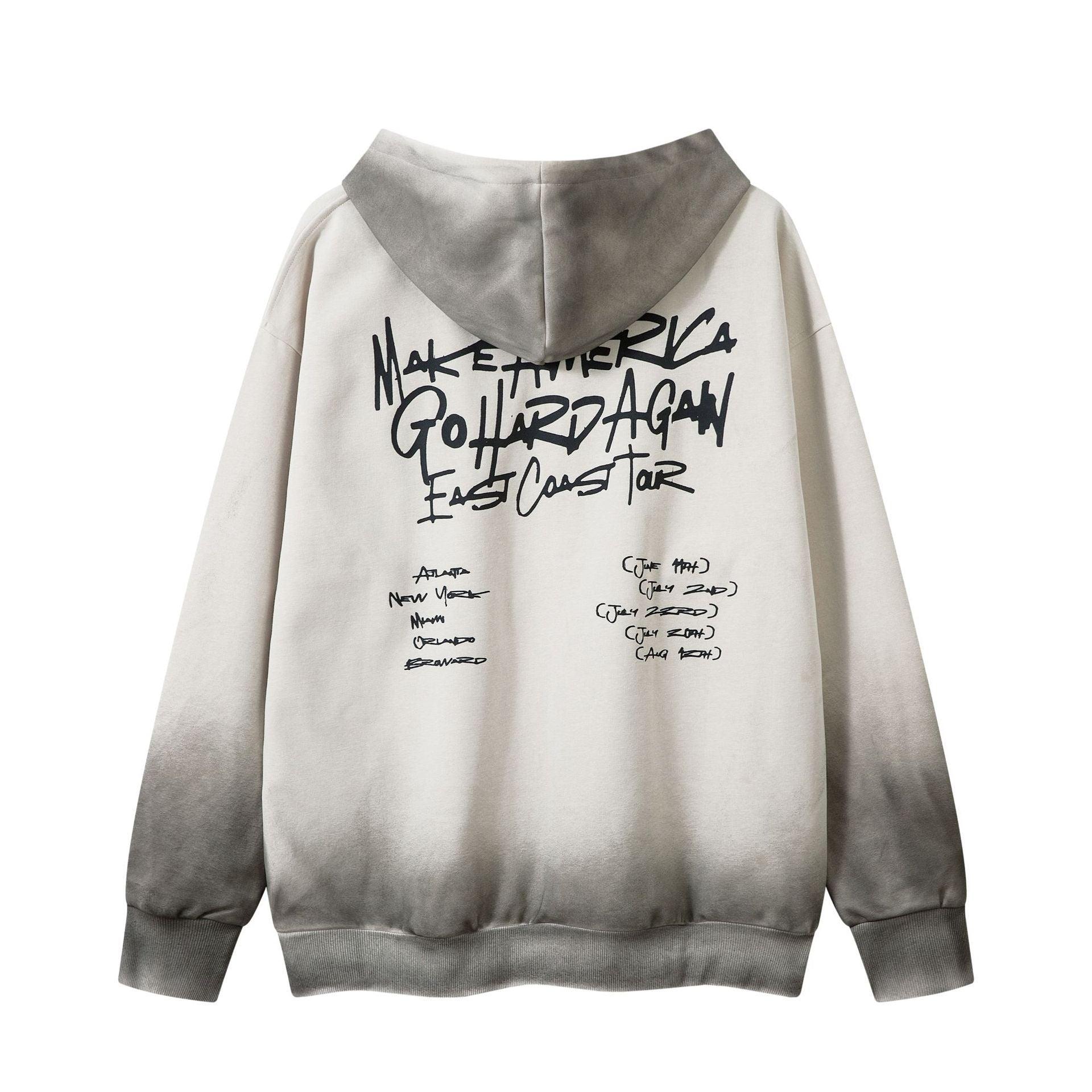 American Retro Graffiti Zipper Hoodie Cardigan – Trendy Comfort for Every Occasion - MRC STORE