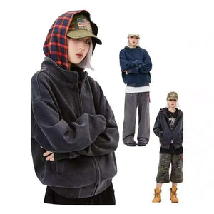 American Retro Plaid Hoodie - MRC STORE