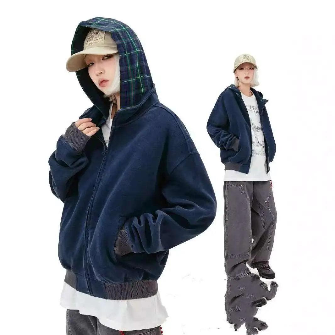 American Retro Plaid Hoodie - MRC STORE