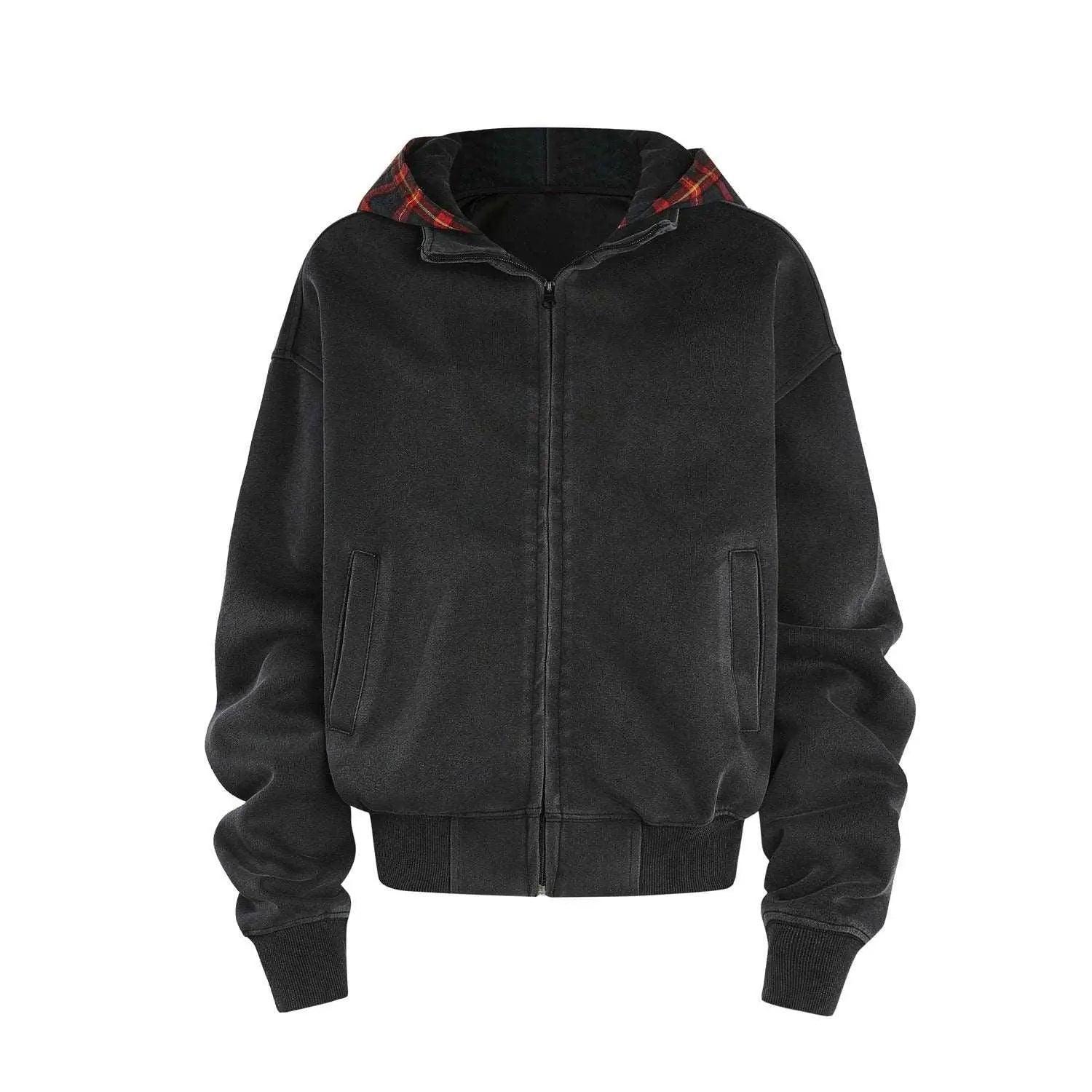 American Retro Plaid Hoodie - MRC STORE