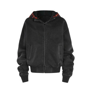 American Retro Plaid Hoodie - MRC STORE