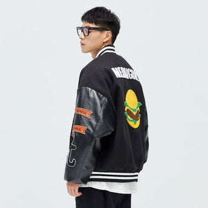 American Street Heavy Industry Thick Baseball Uniform Cotton-Padded Coat - Casual Cardigan Style, Polyester Fiber - MRC STORE