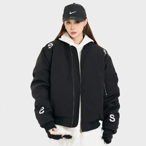 American Street Style Embroidered Letter Flight Jacket for Teenagers - MRC STORE