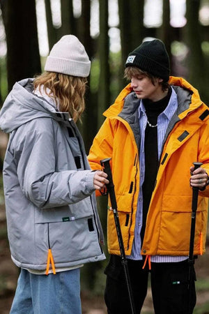 Khaki Green Street Windproof Hooded Cotton Jacket - MRC STORE