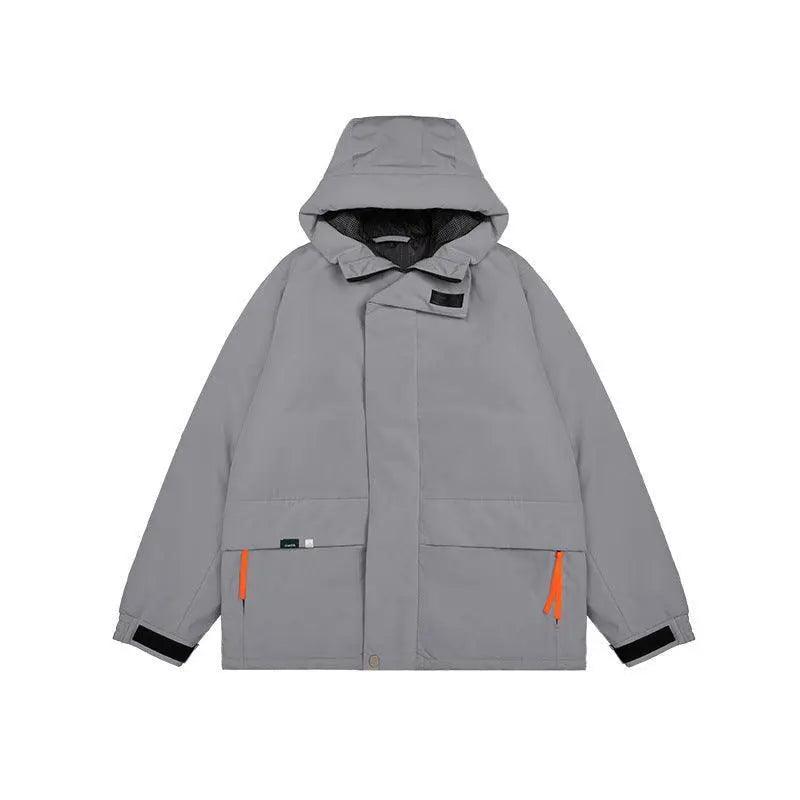 Khaki Green Street Windproof Hooded Cotton Jacket - MRC STORE