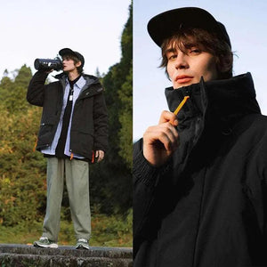 Khaki Green Street Windproof Hooded Cotton Jacket - MRC STORE