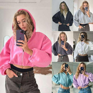 American Zippered Short Hoodie Jacket - MRC STORETopMy StoreAmerican Zippered Short Hoodie Jacket - MRC STOREMRC STORECJWY203201803CXBlackL