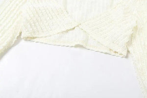 Apricot V Neck Pleated Dress - MRC STORE