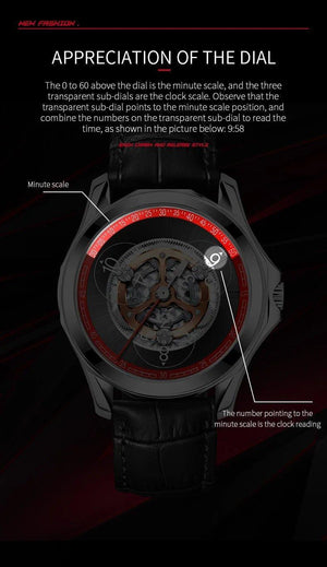 Automatic Hollow Mechanical Watch - 5 ATM Waterproof watch - MRC STORE