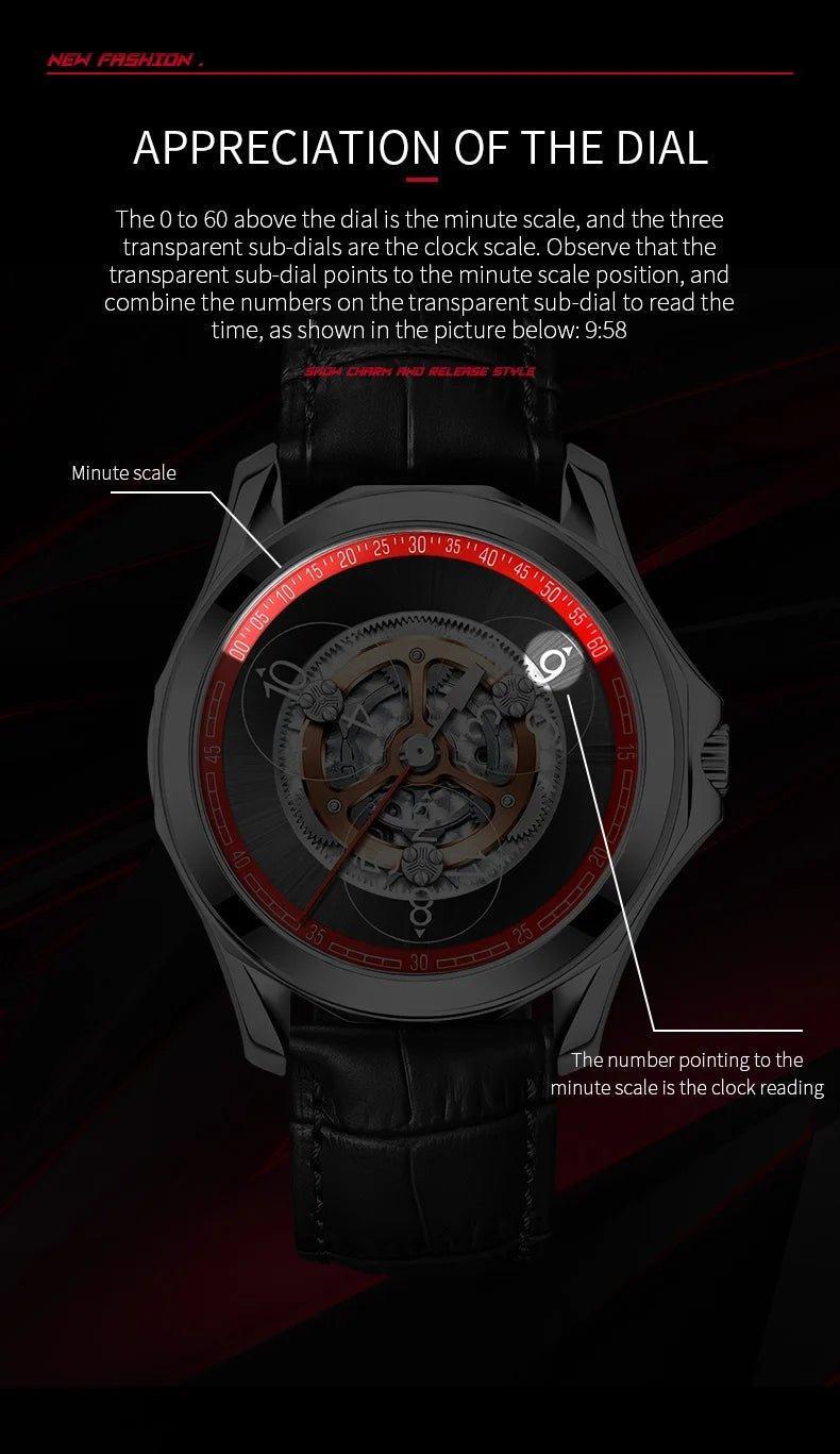 Automatic Hollow Mechanical Watch - 5 ATM Waterproof watch - MRC STORE