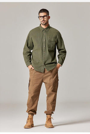 Autumn Overalls Coat – Retro Long Sleeve - MRC STORETopMy StoreEmbrace Classic Style with the Autumn Overalls Coat – American Retro Heavy Cotton Long Sleeve Shirt - MRC STOREMRC STORECJDS217288819SHArmy Green2XL