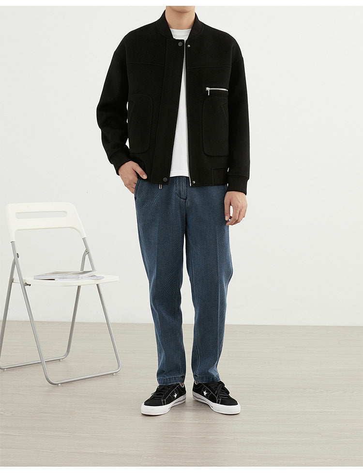 Men’s Woolen Coat - Short Baseball Style My Store