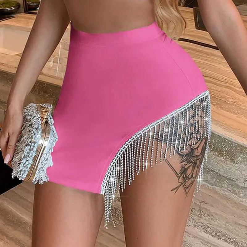 Rhinestone Tassel Skirt - MRC STORE