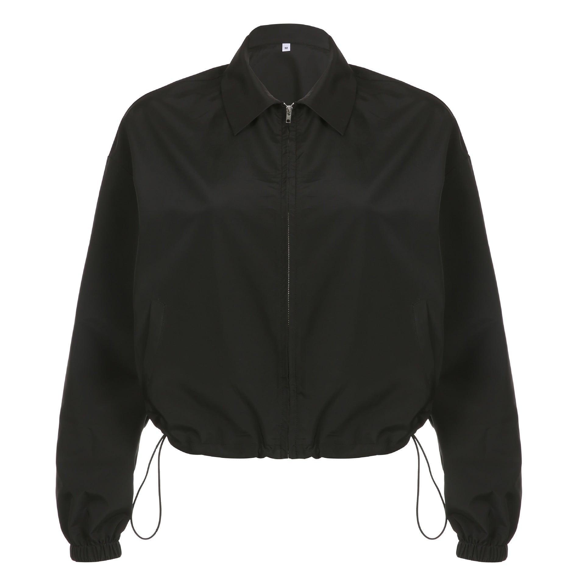 Solid Color Loose Thin Turn-down Collar Casual Coat - MRC STORE