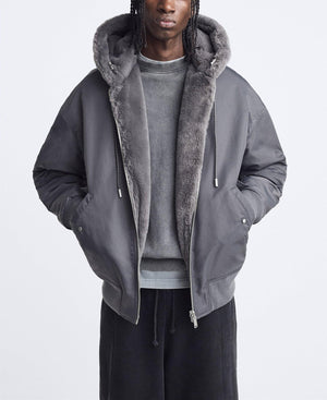 Plush Hooded Faux Fur coat - Cozy and Stylish Outerwear for Cold Weather- Double-Sided Design with Stick Pockets - MRC STORE