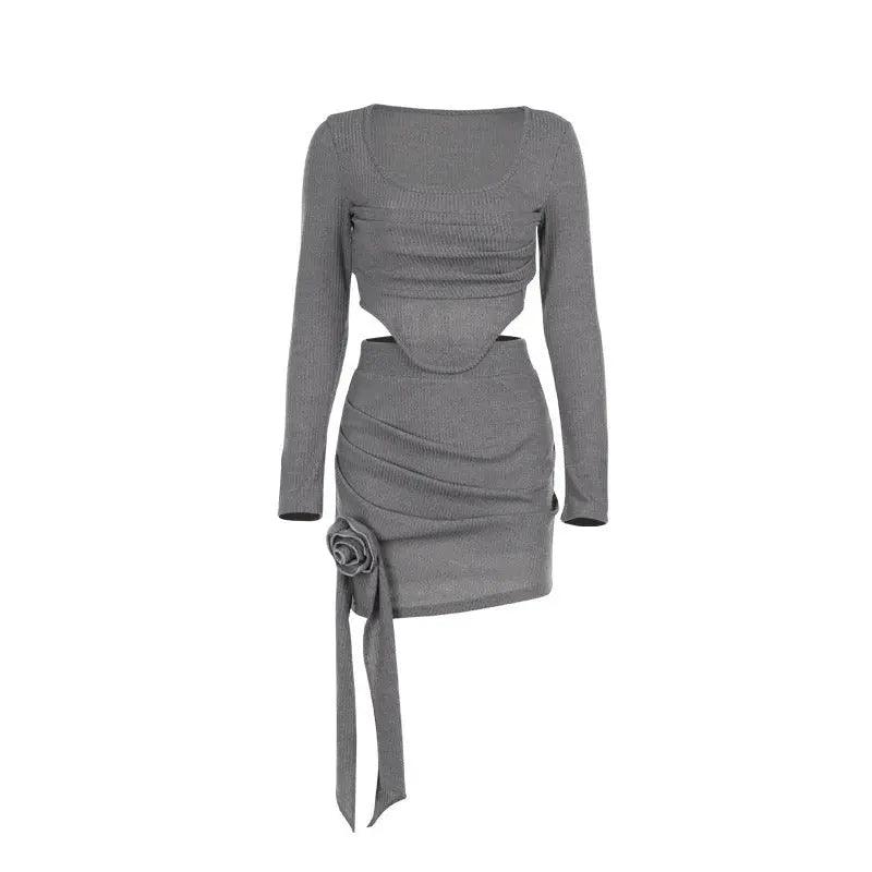 Casual Slim Three-Dimensional Floral Dress Suit - MRC STORE