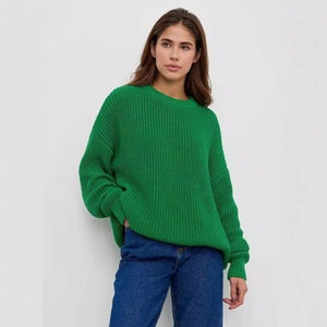 Loose Solid Color Sweater for Casual Comfort - MRC STORE