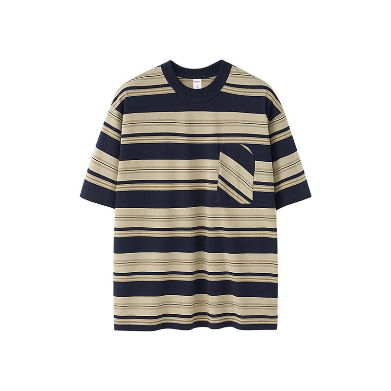 Unisex Striped T-Shirt - Loose Pocket Style My Store  25.70