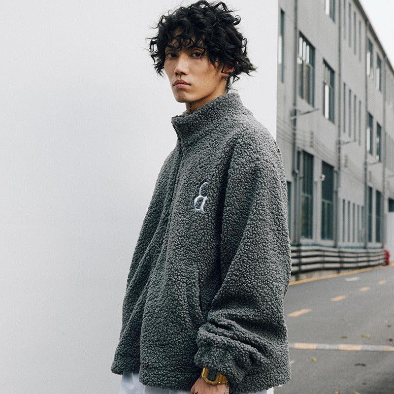 Men's Retro Sherpa Fleece Stand Collar Oversized Winter Coat - MRC STORE
