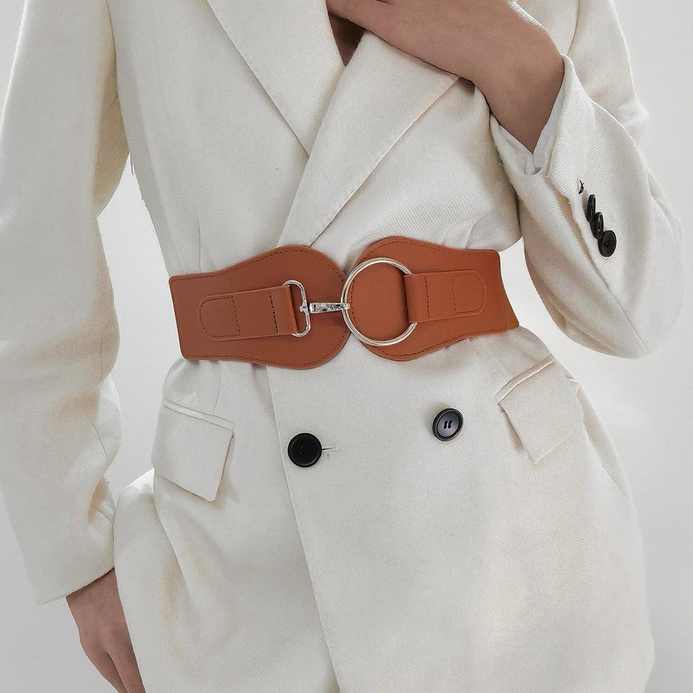 Simple Sweet Cool PU Leather Decoration Wide Belt – Stylish Business Accessory - MRC STORE