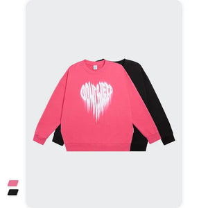 Unreal Heart Foam Print Crew Neck Sweatshirt - MRC STORE