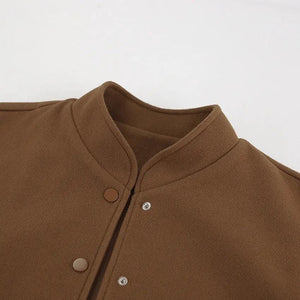 Vintage Woolen Stand Collar Coat - MRC STORE