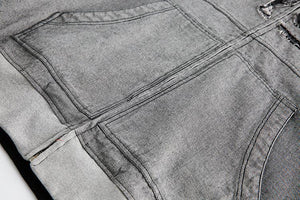 Irregular Stitching Hooded Denim Jacket for Women - MRC STORE