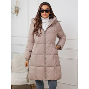 Mid Length Plus Size Hooded Cotton Coat - MRC STORE