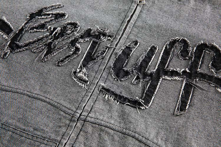 Irregular Stitching Hooded Denim Jacket for Women - MRC STORE