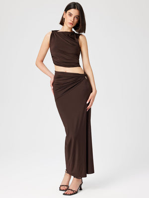 Women’s Fashion Suit - Sleeveless Long Skirt Set My Store  33.99