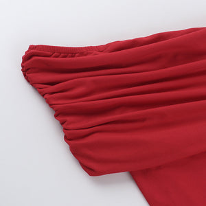 Women’s Sleeveless T-Shirt - Oblique Shoulder Red My Store